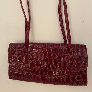 Mini maroon Faux Crock bag ~ Holds your phone & necessities